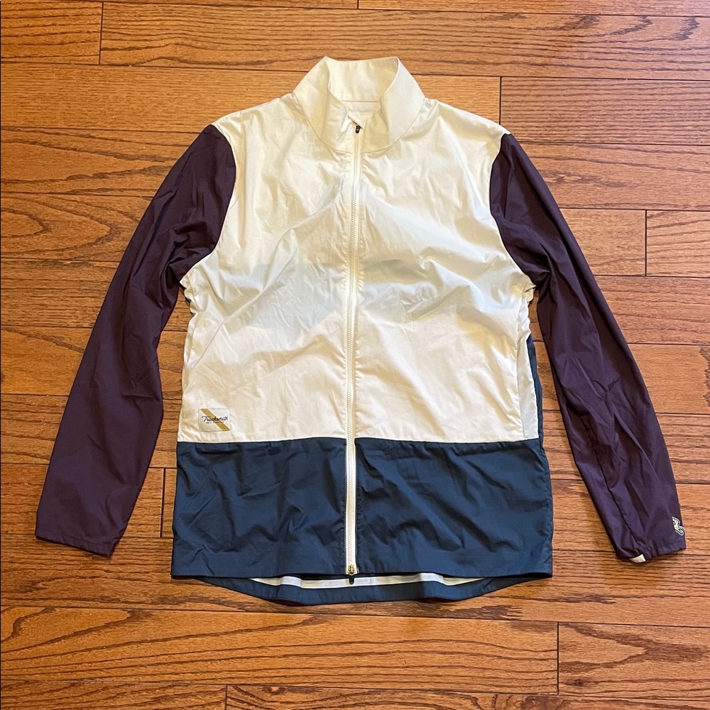 Tracksmith light weight color block running jacket size small
